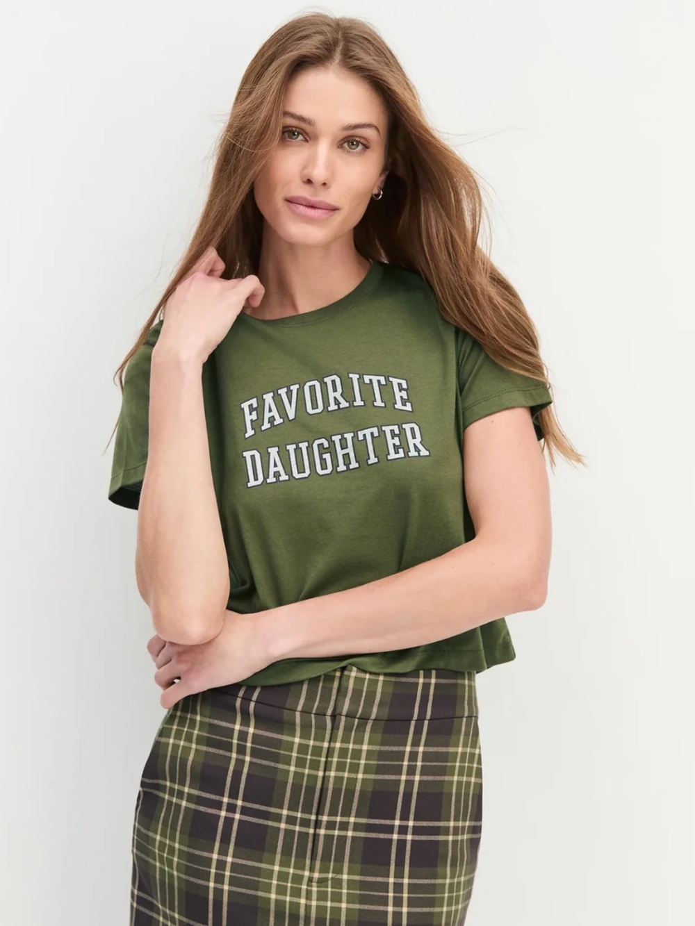 Favorite Daughter Cropped Collegiate Tee (size M)